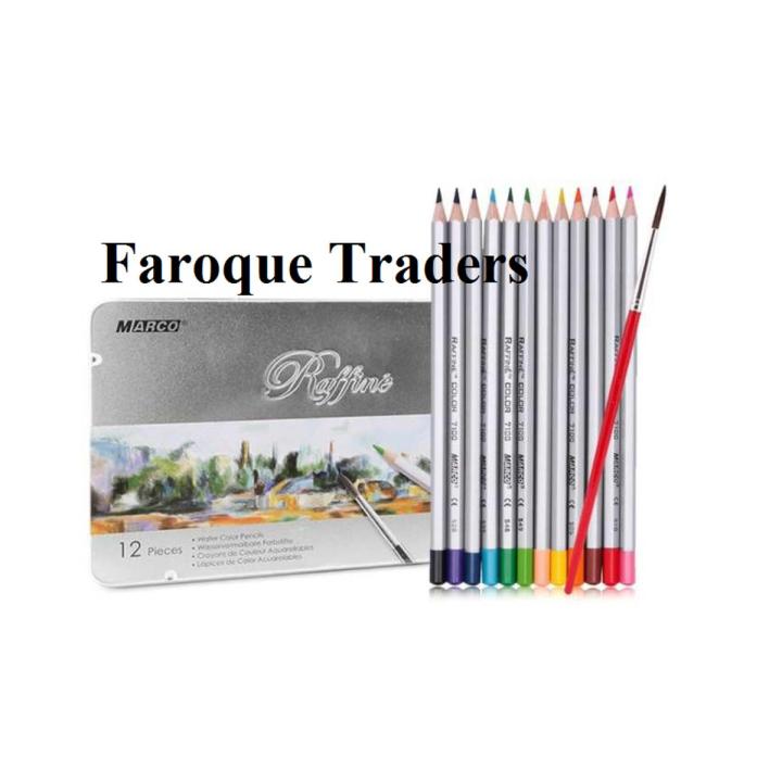 MARCO Raffine Water Color Pencil 12 Pieces (Tin Box)