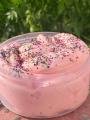 PINKY ! THE CHUNKY SLIME . 8oz slime . Super fluffy and inflammatory .. 
