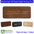 JINSUN Antique Style Wood Clock LED Display Bamboo Clock Digital Electronic Desktop Clock Calendars Voice Control despertador by Electrica. 