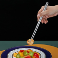 Techmanistan Pair of 5 Reusable Stainless Steel Chopsticks, Reusable Lightweight Chopsticks Korean Food Sticks. 
