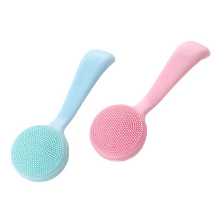 1 Pcs Silicone Face Scrubber Exfoliating Brush Manual Handheld Facial Cleansing Soft