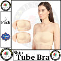 Pack of 3 Non Padded Tube Bras With Branded Material and Decent Looking For Women Fashion. 