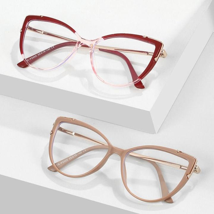Vintage Cat Eye Anti-blue Ophthalmic Glasses for Women's Glasses Frame TR90 Computer Eyeglasses Female Perspective Glasses Homesickneisi