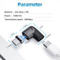 100W USB C To Type C Magnetic Adapter 5A Fast Charging USB Type C Magnet Converter Magnetic Data Cable 90 Degree USB C Connector. 