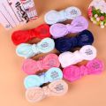 【Happier】 Proly New Women Bow Headband Big Ears Wrap Soft Coral Fleece Makeup Washing Face Turban Letter Hairband Hair Accessories. 
