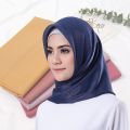 110*110cm Square Hijab Scarf Women Shimmer Islamic Turban Headscarf Solid Jagged Edge Scarves Muslim Women Hijab Square Scarf. 