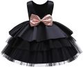 Baby Girl Ruffle Party Wedding Flower Girl Dress – Elegant Silk & Net Dress (Newborn to 4 Years)  Cute Princess Outfit. 