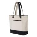 Vagile Women Durable Contrast Canvas Zipper Tote Bags for Girls Large Capacity Handbag Casual Shoulder Bags for Womens. 