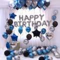 Happy Birthday Balloons Decoration Kit 43 Pcs Set for Husband Kids Boys Balloons Decorations Items Combo with Helium Letters Foil Balloon Banner, Latex Metallic Balloons. 