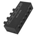 Stereo Line Mixer Aluminum Alloy Casing DC5-12V 3.5mm Input Output Port Sound Mixer Super Low Noise for Instrument. 