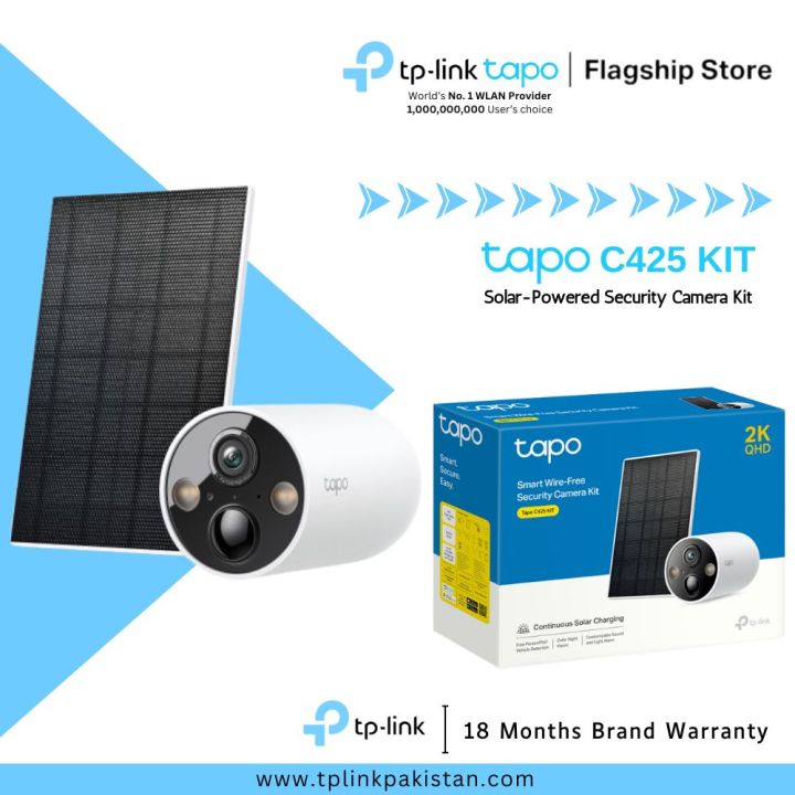 TP-Link Wi-Fi Camera Tapo C425 KIT Solar-Powered Security Camera Kit - 18 Months Brand Warranty