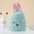 Kids Hair Towel Wrap Comfortable Lovely Rabbit Wipe Head Towel Bathing Drying Hair Hat. 