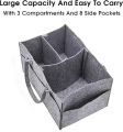 Baby Diaper Caddy Organizer, Foldable Storage Bag with Multiple Pockets and Flexible Compartments, Diaper and Baby Wipes Portable Newborn Essentials for Car and Outing. 