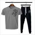 TRACKSUIT - Yellow & Black Summer Printed Tracksuit For Men & Boys - Soft & Comfortable Fabric Trouser & tshirts for men. 