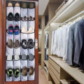 Over The Door Shoe Organizer, Clear Hang Shoe Rack, Fabric Closet Shoe Organizer Storage Bag, 24 Large Mesh Pockets Door Shoe Holder. 