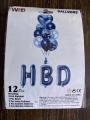 12 Pcs "HBD" With 3 Foil Alphabets | 1 Pcs Heart Shape Balloon | 3 Pcs Latex Balloons | 3 Confetti Balloons | 2 Pcs Metallic Balloons | Elegant Design "HBD" Foil Balloons With 12 Pcs | Beautiful "HBD" Foil For Your Event. 