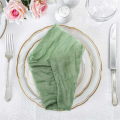 Wrinkled Dinner Napkins Table Napkins Decorative Cloth Napkins (Green, 12 Packs). 