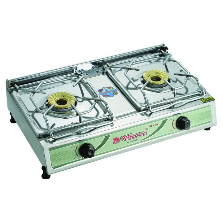 Welcome Gas Stove / 2 Burner Stove With Auto Ignition - Silver