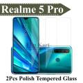 2 Pack Realme 5 Pro Tempered Polish Glass Screen Protector Premium Quality For Realme 5 Pro. 