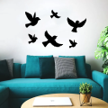 3D Shapes Wooden Sparrow - Pack of 6 Sparrow or Sparrows - Flying Wooden Birds for Your Kids Bedroom - Wall Decor. 