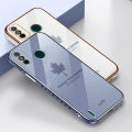 For Tecno Spark6 Go Case, Fashion INS Electroplated Bling Girl Boy Couples Straight Side Maple Leaf Soft TPU Phone Back Cover Case For TECNO SPARK 6 GO. 