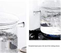 Glass Pot, Clear Glass Soup Pot, Home Cooking, Lid Included, Handle, Microwave, Open Fire, Heat Resistant, Stewing Pot. 