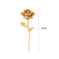 Gold Rose Flower Foil Plated Plastic Artificial Roses Valentines Day Gift Beauty Golden Flowers For Home Wedding Decoration 1Pcs. 