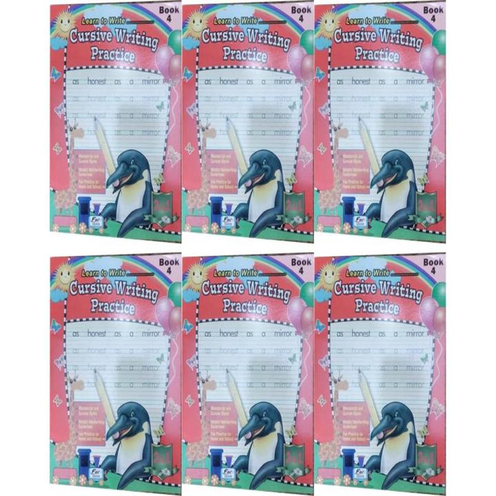 Cursive Writing Practice Book # 4 (6 Pcs)