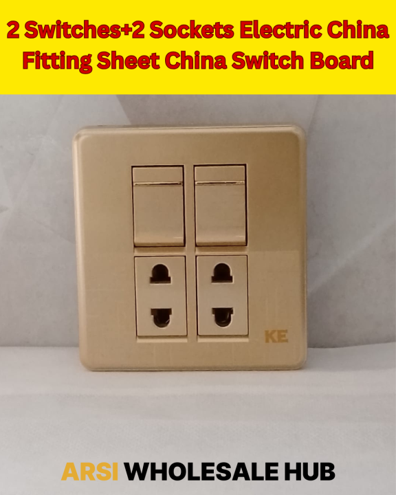 2 Switches+2 Sockets Electric China Fitting Sheet China Switch Board ...
