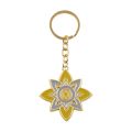 【HOT】 Genshin Impact Account Albedo Solar Isotoma Keychain Geo Flower Metal Key Ring For Fans Pendant Keyring Gift. 