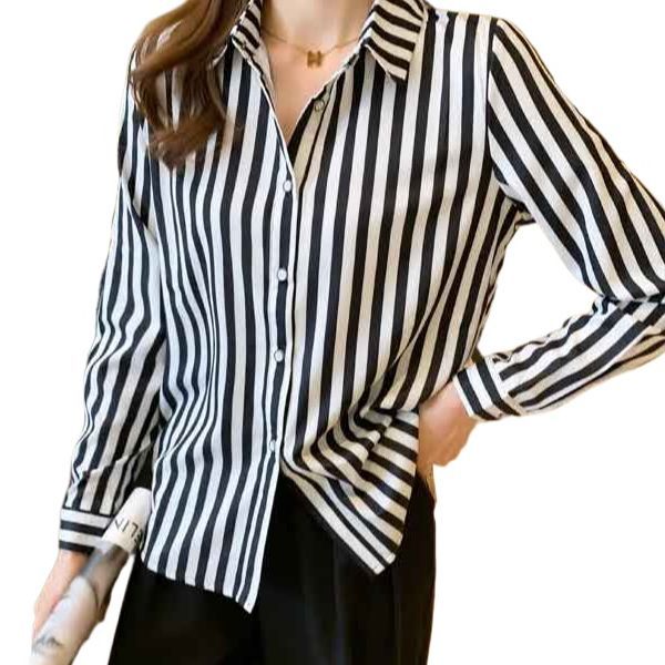 Long sleeve striped shirt womens best sale