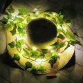 Artificial Leaves bail Fairy Lights wall Hanging for Decoration - LED Artificial Leaf Bail Lights For Room Decoration Party Decoration String Light. 