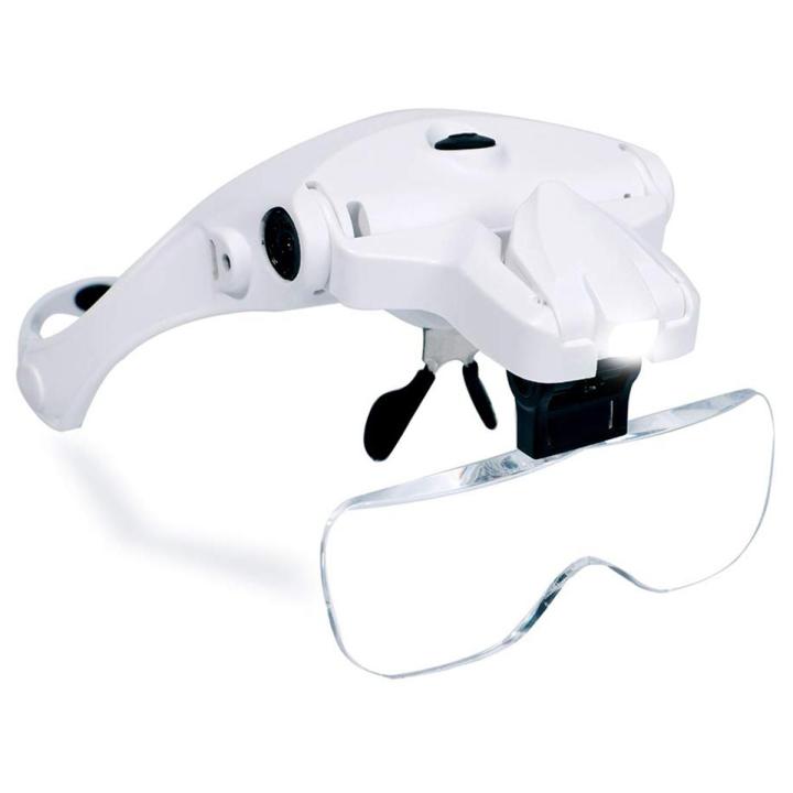 Hands Free Headband Magnifying Glass, Usb Charging Head Magnifier With Led Light Jewelry Craft Watch Hobby 5 Lenses 1.0X 1.5X 2.0X 2.5X 3.5X