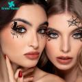 Halloween Party Makeup Tools 10 Pairs Halloween Eye Stickers Spider Bat Skull Design Face Tattoo Stickers for Women Girls Perfect for Masquerade Cosplay Party. 
