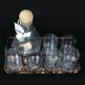 Hexagonal design water Glass set with tray. 