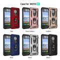 Lereach For Motorola E5 / G6 Play Mobile Phone Case TPU Hard Ring Car Ring Bracket Shockproof Back Cover. 