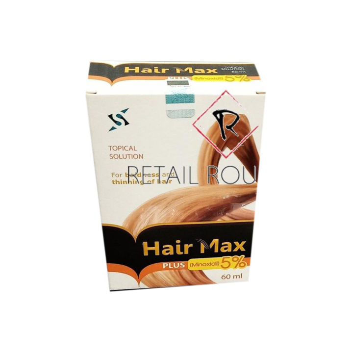 Hair Max Plus - Minoxidil 5% - for Male Pattern Baldness and Thinning of Hair Topical Solution 60 ml Hairfall Solution Hair Regrowth Therapy