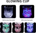 Flash Light Cups, Crystal Drinking Glasses, LED Light Up Cups, Acrylic Whiskey Cups, Water Induction, Color Changing Pineapple Shape Glasses for Cocktail, Party, Bar, KTV Club (Pack of 1). 
