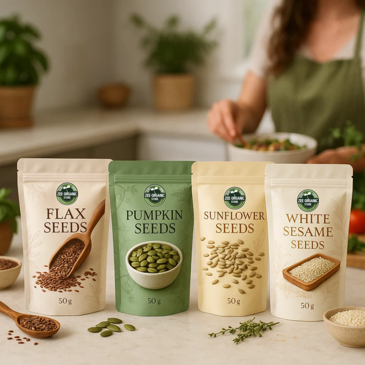 PCOS Seed Cycling Kit 200gram (4 x 50g) | 200gram PCOS Seed Mix for ...