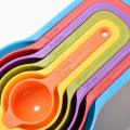 6 Measuring Cups and Spoons Set for Cake Baking Cooking Plastic Tablespoons with Measurement (Multi-Color). 