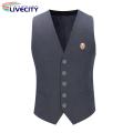 Suit Vest Top V Neck Single Breasted Pockets Waistcoat with Brooch. 