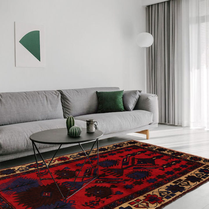 Beautiful Handmade Oriental red color 3x5 baluchi carpet  2'7 x 4'2 (ft)  #R22941