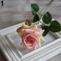 1 Pc Beautiful Artificial Fake Rose Flower with Leaf Wedding Party Home Decor. 