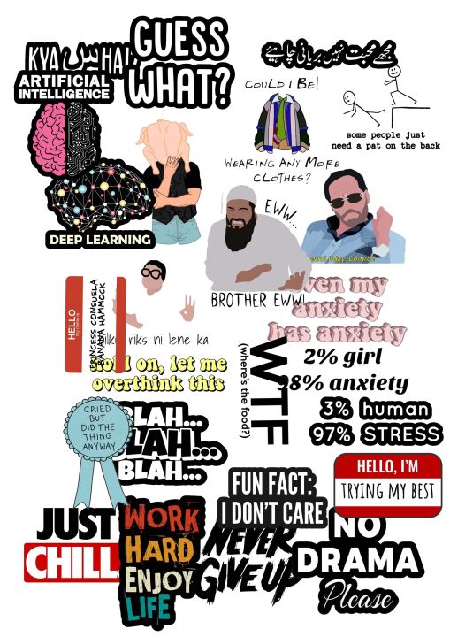 Friendship  Stickers for Laptop - Size 2 inch to 2.5 inch approx Pack Of 25 Stickers - Boys\Girls Stickers -Sticker For Mobile Aesthetic Friend Sticker Funny Sticker Urdu quote Sticker