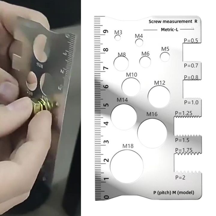 Durable 304 Stainless Steel Screw Measurement Ruler Silver Space Saving ...