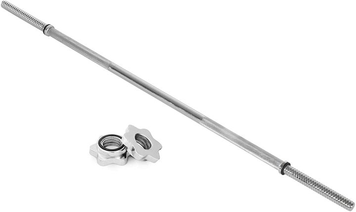 3ft Barbell for Weight Lifting, Barbell with Non-Slip Handle and Two Collars, Solid Iron Straight Bar for Home Gym Exercise Equipment, Barbell or Weight Bench (3ft)