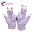 Riding Safety Gloves Cartoon Face Knitted Warm Touch Screen Gloves for Cycling Anti-slip Soft Elastic Warm Plush Gloves. 