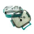 ARSH- Stainless Steel Lunch Box with Spoon 3-Compartments SUS304 Vacuum Inner Compartments Lunch Box. 