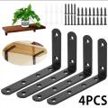 L Shape Shelf Bracket – Wall Shelf Bracket – Floating Shelf Brackets – Premium Quality Heavy-Duty Shelf Brackets – 90 Degree 4 Pcs Black Color Customized by HB Steel Fixerr. 