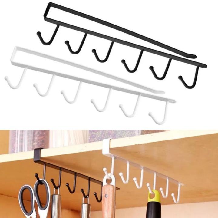 6%20Hooks%20Metal%20Hanger%20For%20Kitchen,%20Mug%20Cup%20Storage%20Rack%20Cupboard%20Hanging%20Coffee%20Cup%20Organizer%20Closet%20Clothes%20Shelf%20Hanger%20Knife,%20Spoons%20-%20Image%207
